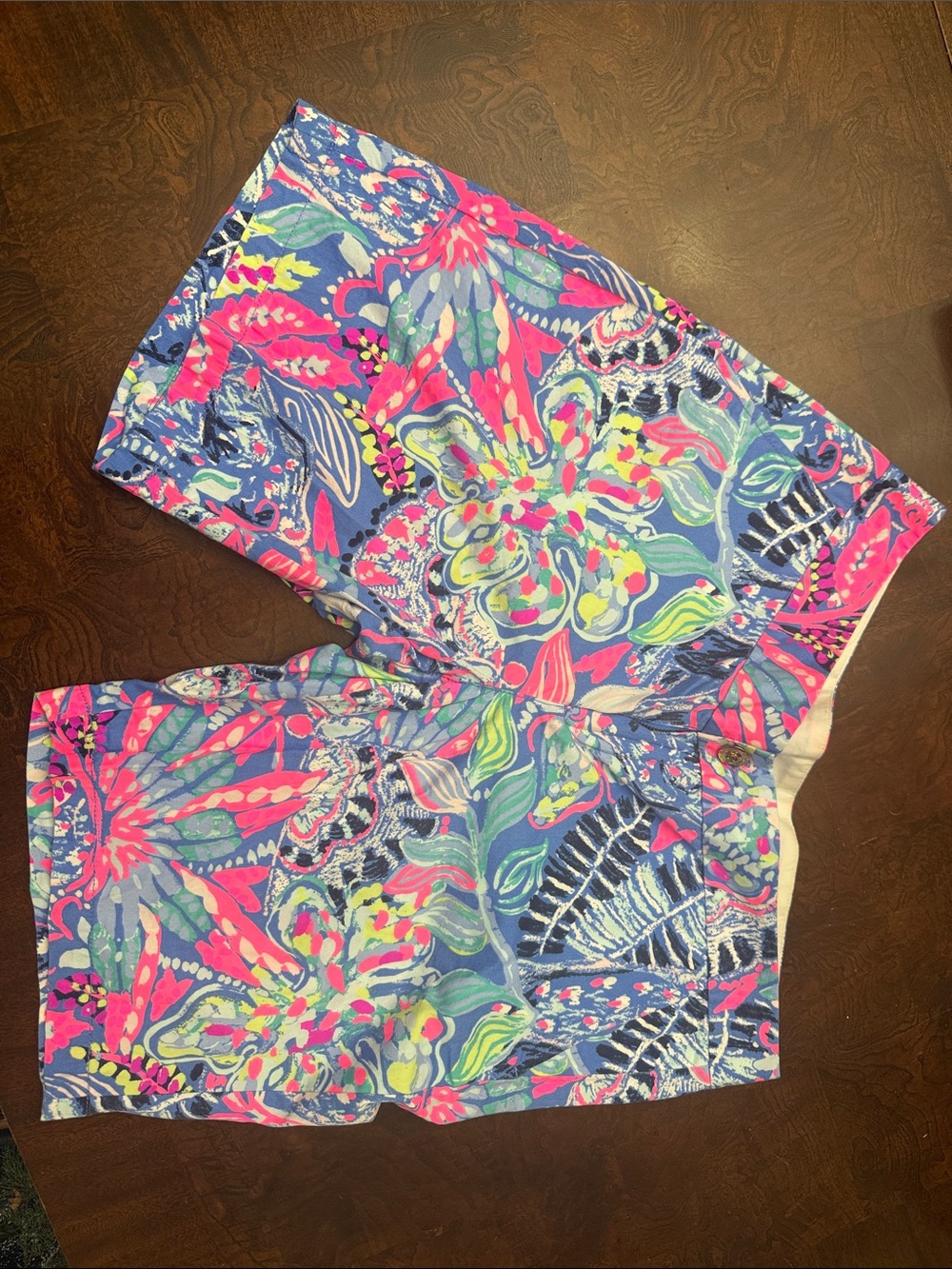 Lilly Pulitzer Multicolor Floral Print Bermuda Shorts - Pink, Blue, Green